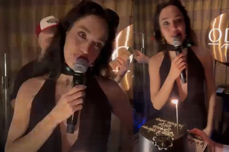 Aybüke Albere’ye sahnede pasta sürprizi