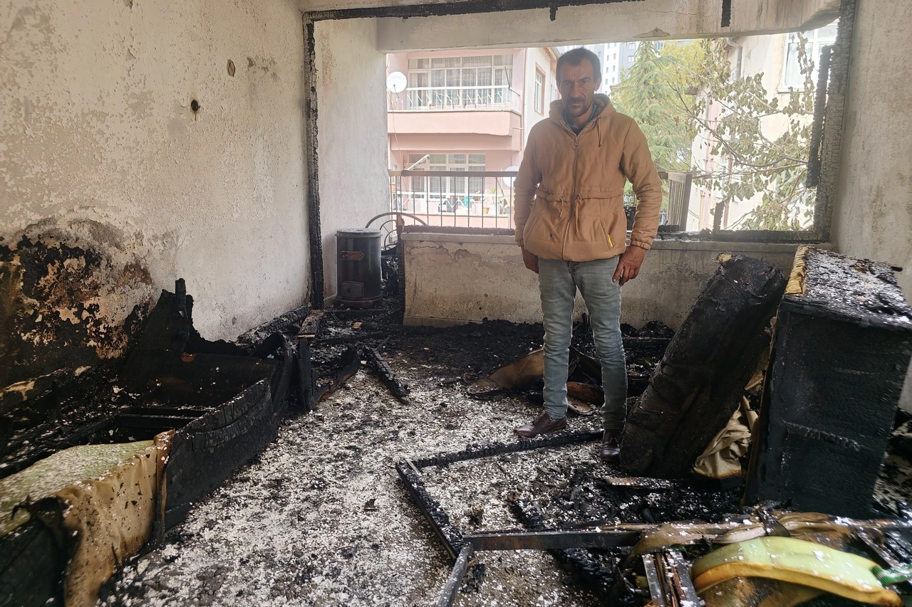 Evi yanan vatandaşa Kayseri Talas’tan yardım eli