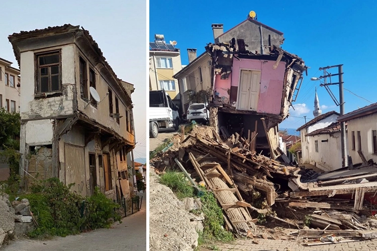 Mudanya Tirilye’nin simge yapısı ‘tabut ev’ kendiliğinden yıkıldı!