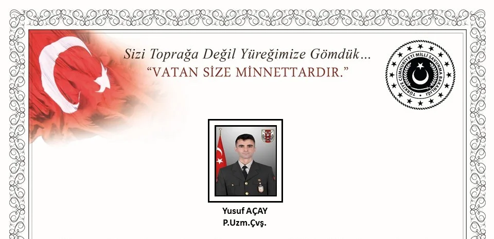 Ağrı’da Acı Kaza: Piyade Uzman Çavuş Yusuf Açay Şehit Düştü