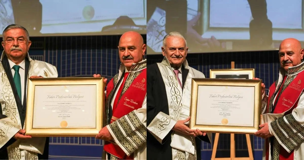 Binali Yıldırım ve İsmet Yılmaz’a Düzce Üniversitesi’nden “Fahri Profesörlük” Unvanı