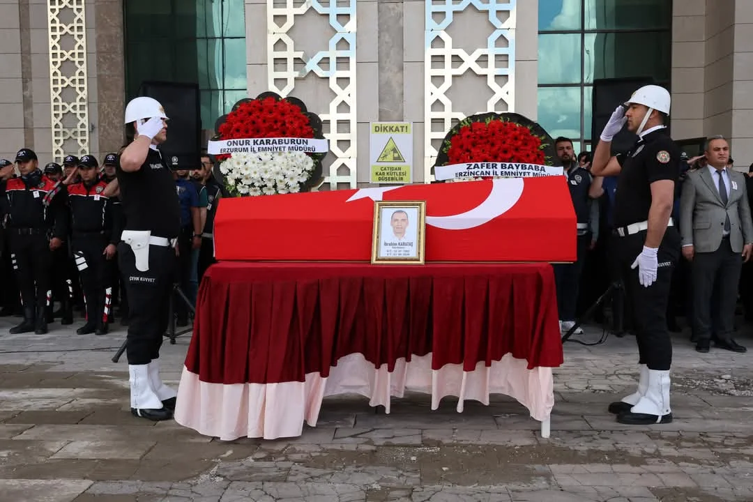 Erzurum’da Vefat Eden Polis Memuru İbrahim Karataş’a Duygusal Veda