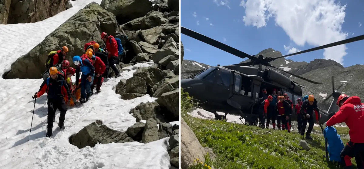 Rize’de Zorlu Operasyon: Jandarma Helikopteri Yüksekten Düşen Yaralı Vatandaşı Kurtardı