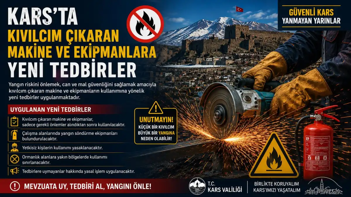 Kars’ta Kıvılcım Çıkaran Makineler İçin Yangın Önlemleri: Yeni Genel Emir Yürürlükte