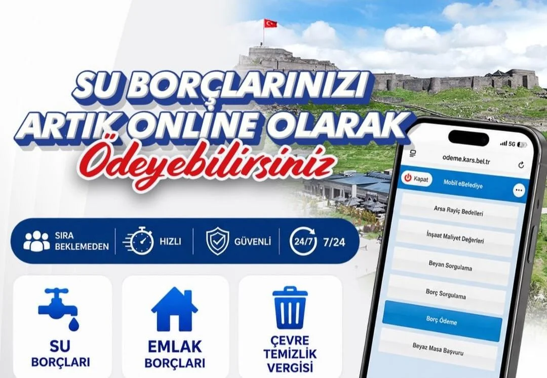 Kars Belediyesi Dijitalleşiyor: İnternet Üzerinden Tüm Borç Ödemeleri Artık Tek Tıkla!