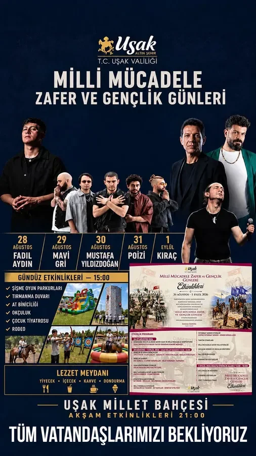 Uşak Milli Mücadele, Zafer ve Gençlik Günleri’ne Hazırlanıyor: Kültürden Teknolojiye Geniş Etkinlik Yelpazesi
