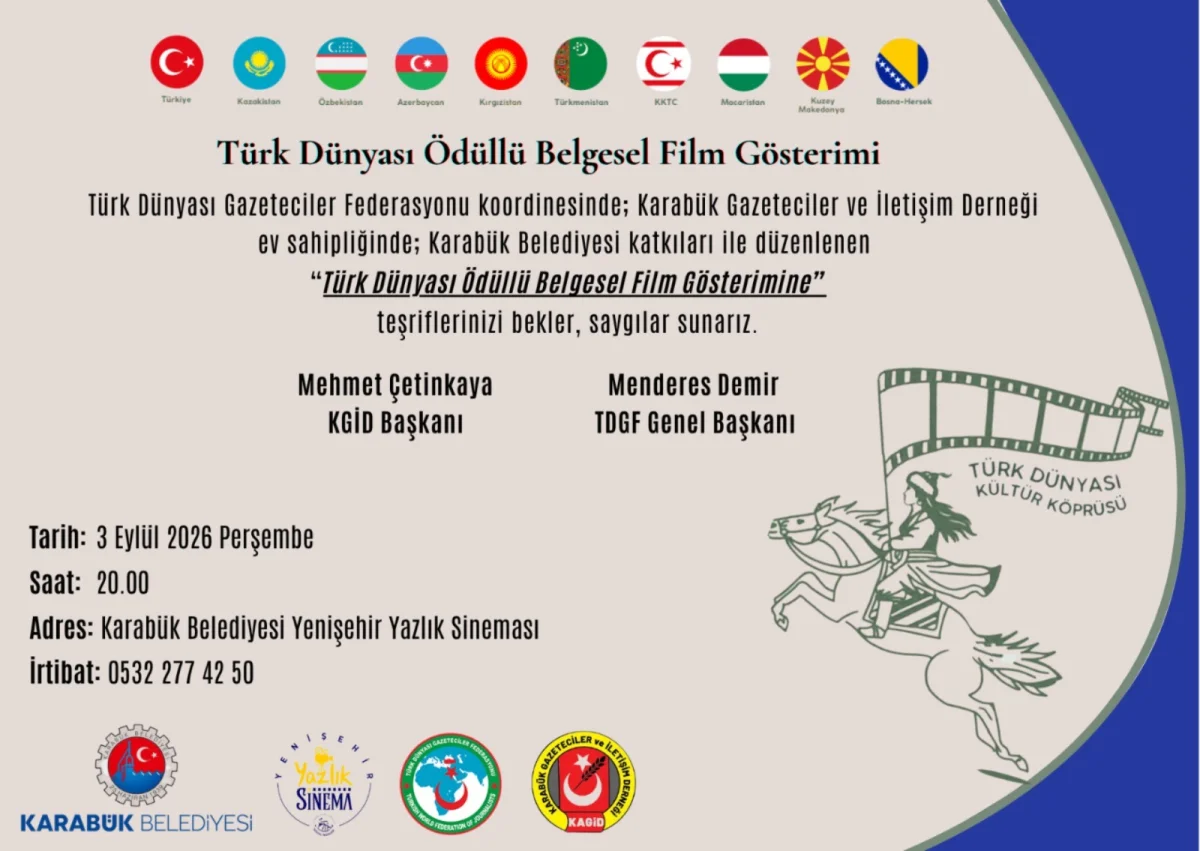 Türk Dünyası’nın Ödüllü Belgeselleri Karabük’te Sanatseverlerle Buluşuyor