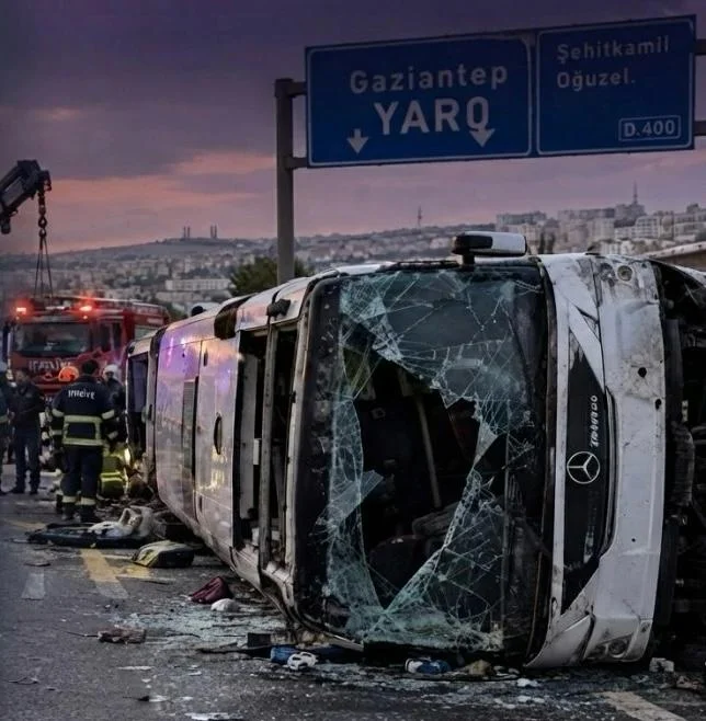 Gaziantep’te Kanlı Kaza: Servis Midibüsü ile Otomobil Çarpıştı, 7 Kişi Hayatını Kaybetti
