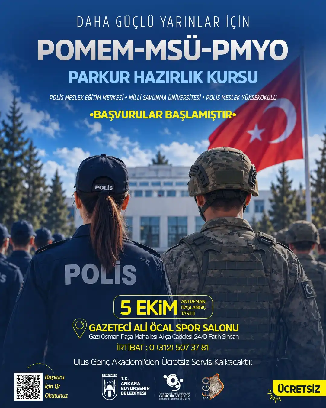 Ankara’da Ücretsiz Parkur Hazırlık Kursları Başlıyor: POMEM, MSÜ ve PMYO Adaylarına Destek
