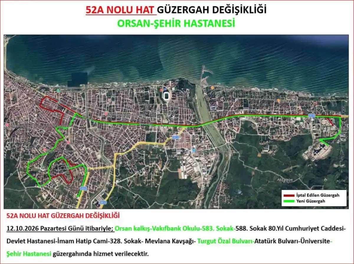 Ordu Şehir Hastanesi’ne Ulaşım Kolaylaşıyor: Yeni Hatlar ve Güzergah Düzenlemeleri Açıklandı
