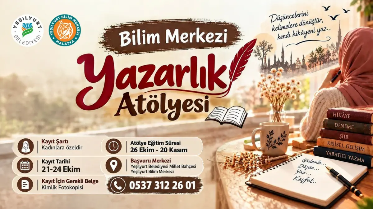 Yeşilyurt’ta Kadınlara Özel Yazarlık Atölyesi Başlıyor: Kendi Hikayeni Yaz!