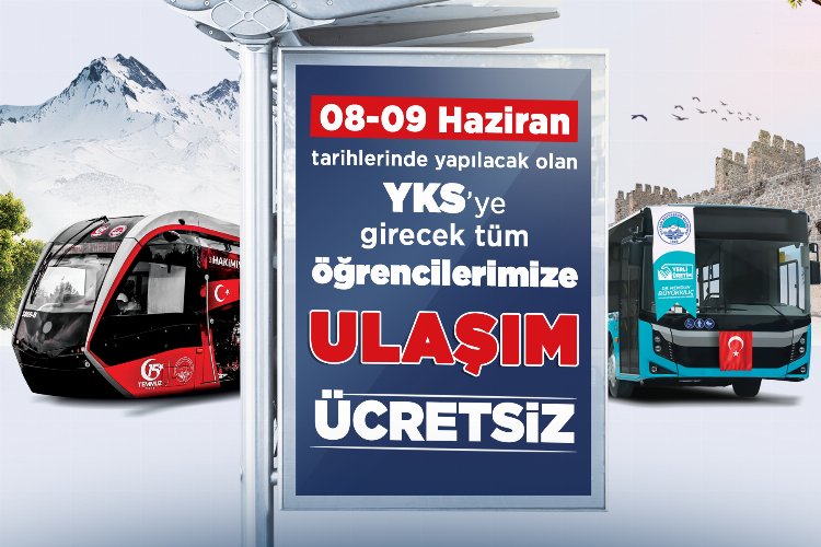 Kayseri’de YKS öğrencilerine “ücretsiz ulaşım”