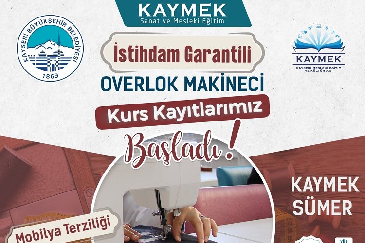 Kayseri Büyükşehir’den istihdam garantili overlok kursu