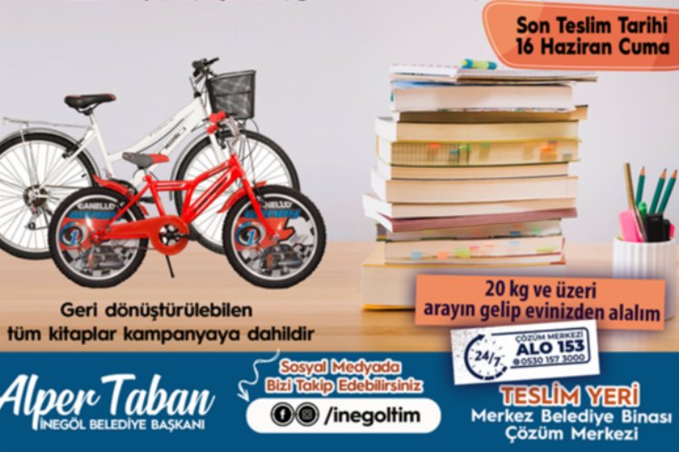 Bursa İnegöl’de kitaplar pedal çevirtecek