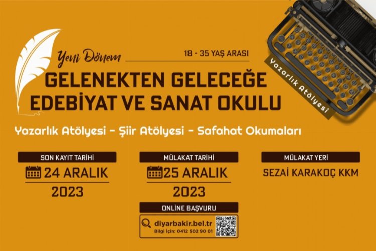 Diyarbakır’da  ‘Yazarlık Atölyesi’ başvuruları başladı